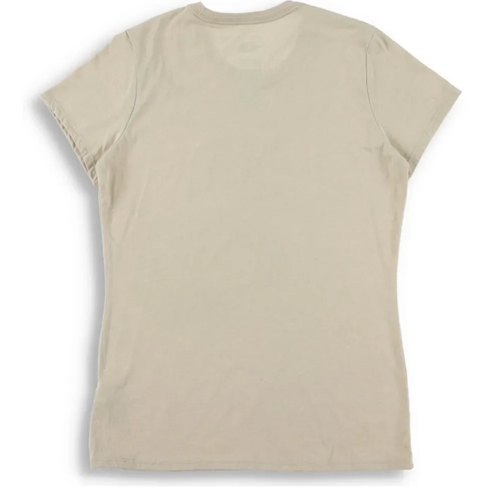 The North Face Women's Light Tan Tee with Pink Logo - Picture 3 of 8